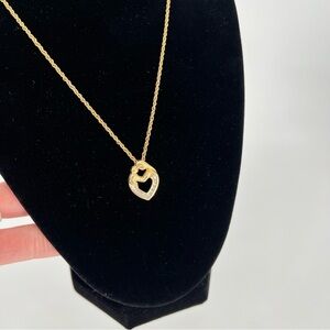 Lia Sophia Gold Heart Pendant Necklace Double chain Jewelry Mother Child
